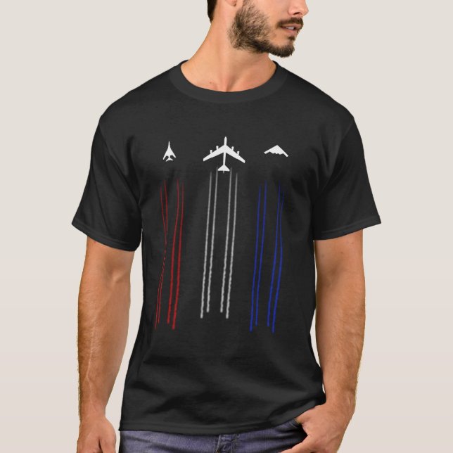 Camiseta B-2 Espírito B-1 Lancer B-52 Avião-Bomba (Frente)