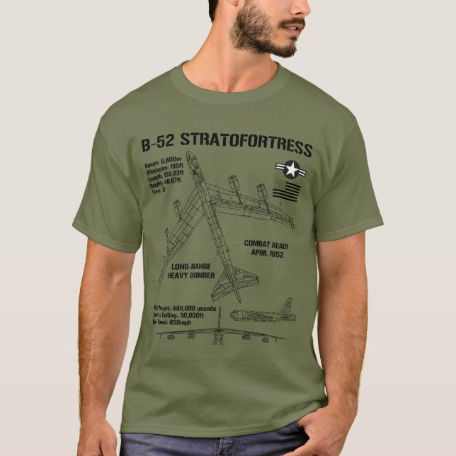 Camiseta B- 52 Especiais de Estratofortaleza Aeronaves Mili (Frente)