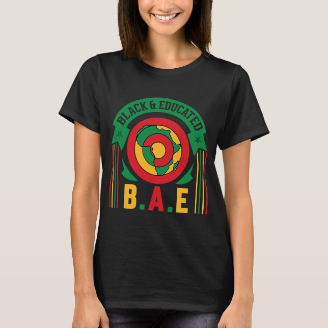 Camiseta B A E Black & Educated Black History Month African (Frente)