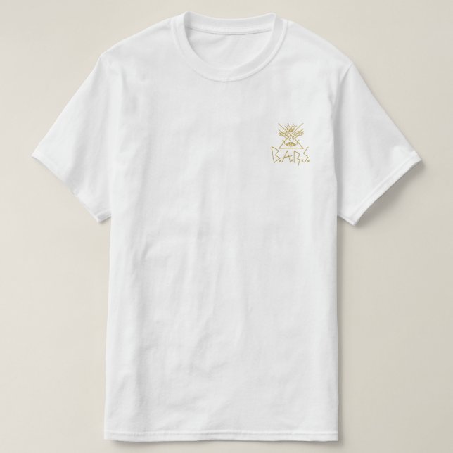 Camiseta B.A.R.S. T Dourado do remendo (Frente do Design)