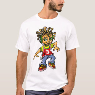 Camiseta B boy and dreadlocks
