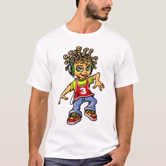 Camiseta B boy and dreadlocks (Frente)