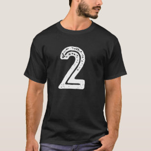 Camiseta B Dia Número 2 Monograma Tipo de Letra Prugada Alf