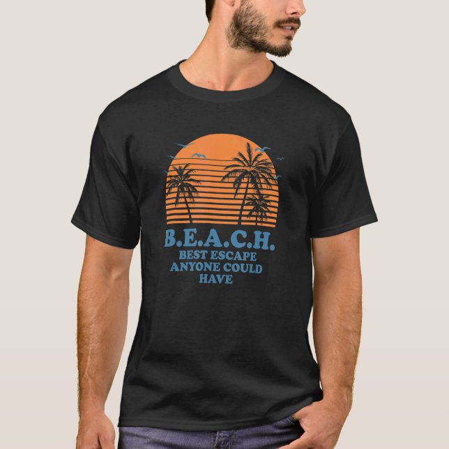 Camiseta B E A C H Férias de praia — Trip Verão (Frente)