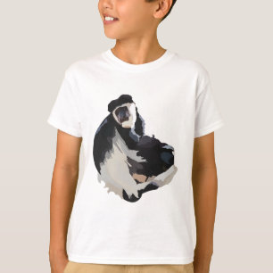 Camiseta B é para o Colobo Negro e Branco