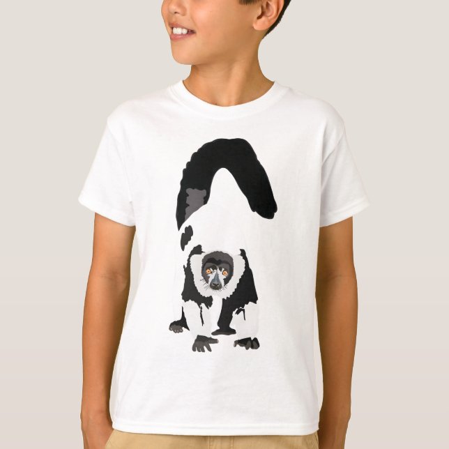 Camiseta B é para o Lemur de Pata Negra e Branca (Frente)
