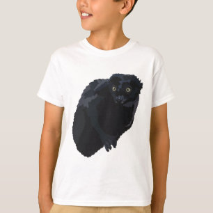 Camiseta B é para o Lemur Negro de Olhos Azuis
