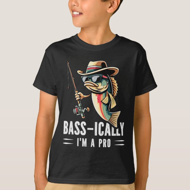 Camiseta B-IC Sou Um Pró Engraçado Pesca Sobrevive A Peixes (Frente)