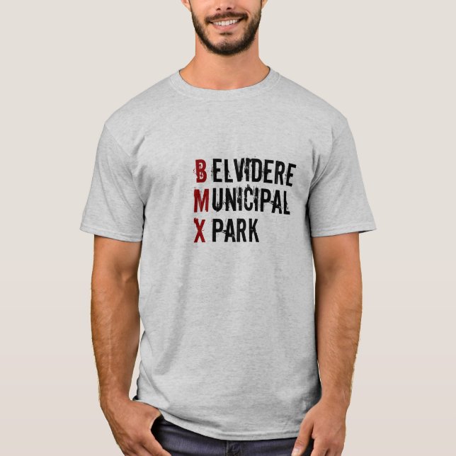 Camiseta B, M, X, elvidere, unicipal, parque (Frente)