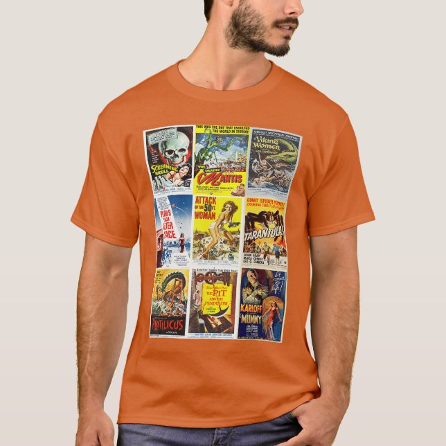 Camiseta B Movie Poster Collection Classic SciFi Horror Mon (Frente)