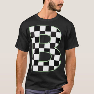 Camiseta B Quadro de verificação preto e branco do Monogram
