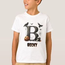 Camiseta B Truque Inicial ou Tratar o Halloween