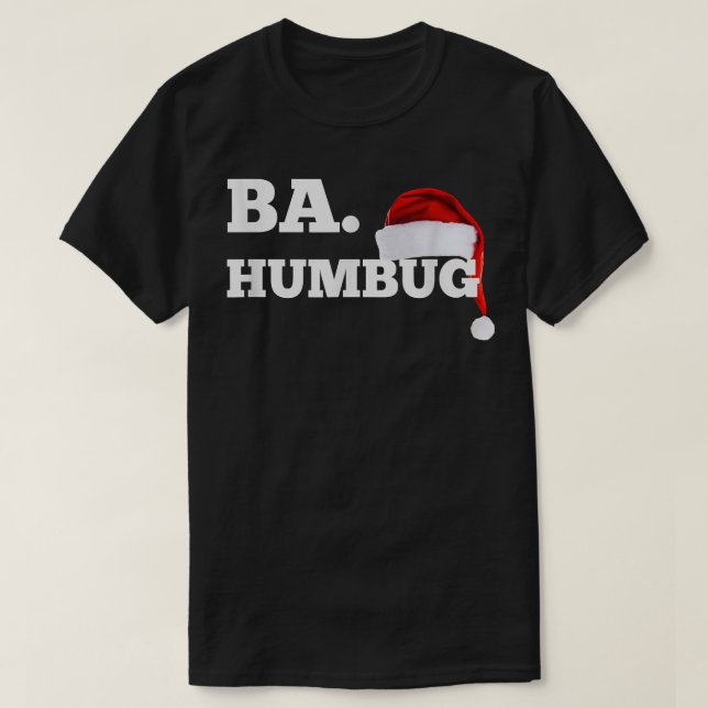 Camiseta Ba Humbug Santa Hat Bar Engraçado Festivo (Frente do Design)
