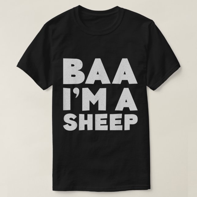 Camiseta Baa I’m a Sheep Funny Text Design (Frente do Design)