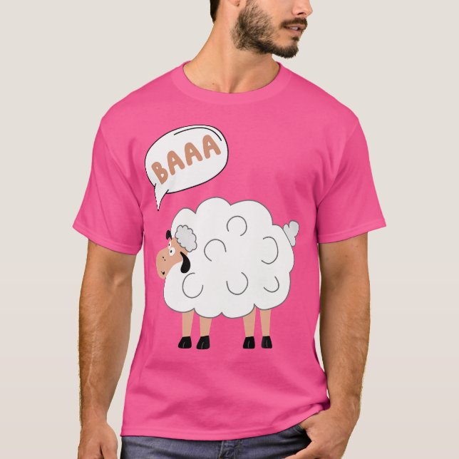 Camiseta Baa I'M A Sheep Farmer Cute Cartoon Lamb (Frente)