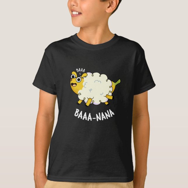 Camiseta Baa-nana Funny Banana Pun Dark BG (Frente)