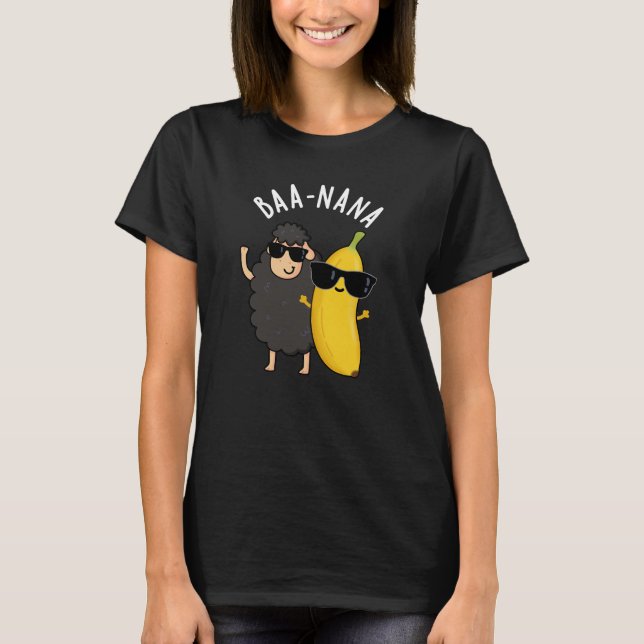 Camiseta Baa-nana Funny Banana Puns Dark BG (Frente)