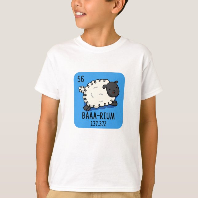 Camiseta Baa-rium Funny Sheep Chemistry Pun (Frente)
