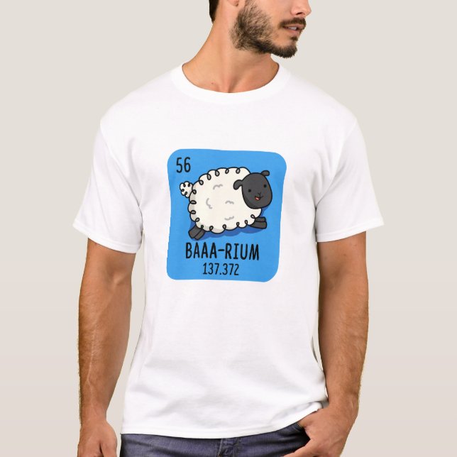 Camiseta Baa-rium Funny Sheep Chemistry Pun (Frente)