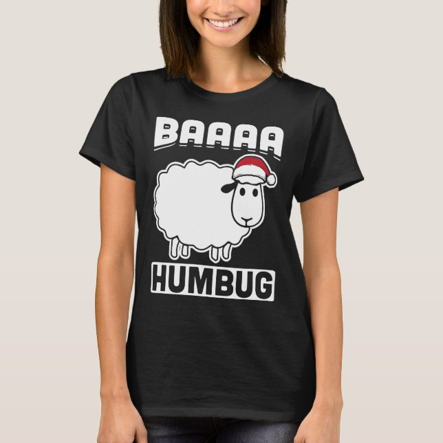 Camiseta Baaa Humbug Funny Sheep Anti Xmas Scrooge Grumpy (Frente)