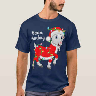 Camiseta Baaa Humbug Goat Lover Xmas Lights Papais noeis Go