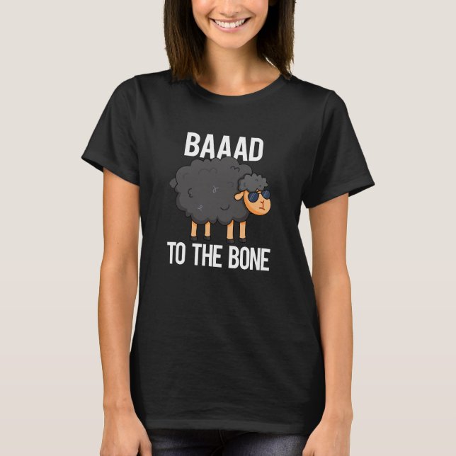 Camiseta Baaaad Ao Osso Negro Engraçado Ovelha Negra Escuro (Frente)