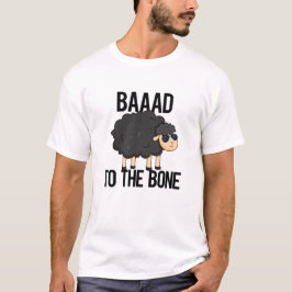 Camiseta Baaaad Para O Bone Engraçado Pun Ovino Negro