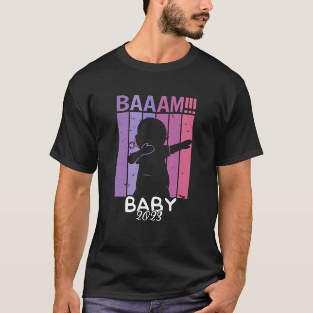 Camiseta Baam Girl Baby 2023 Dab Pregnancy Expectant Mother (Frente)