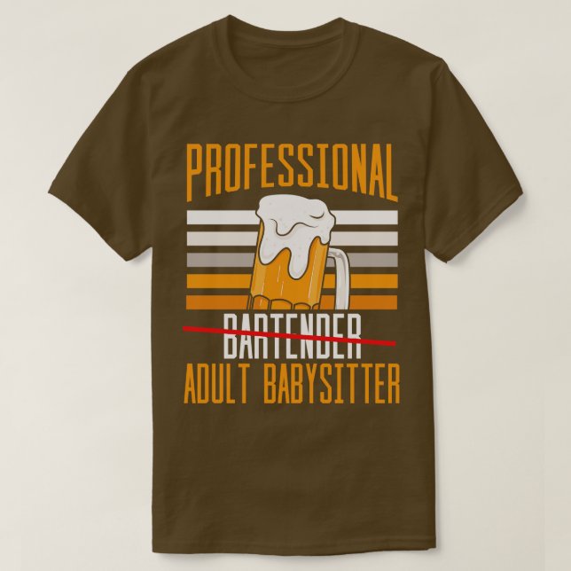 Camiseta Babá Adulta de Bartender Profissional (Frente do Design)