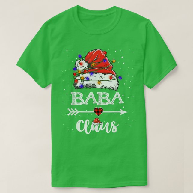 Camiseta Baba Claus Christmas Light Pajama Family Matching (Frente do Design)