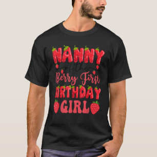Camiseta Babá Da Berry First Birthday Girl Strawberry