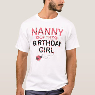 Camiseta Babá Da Família Birthday Girl Matando Ladybug