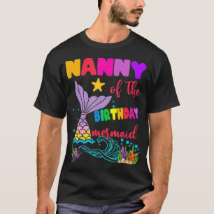 Camiseta Babá Da Família De Sereias De Aniversário _1