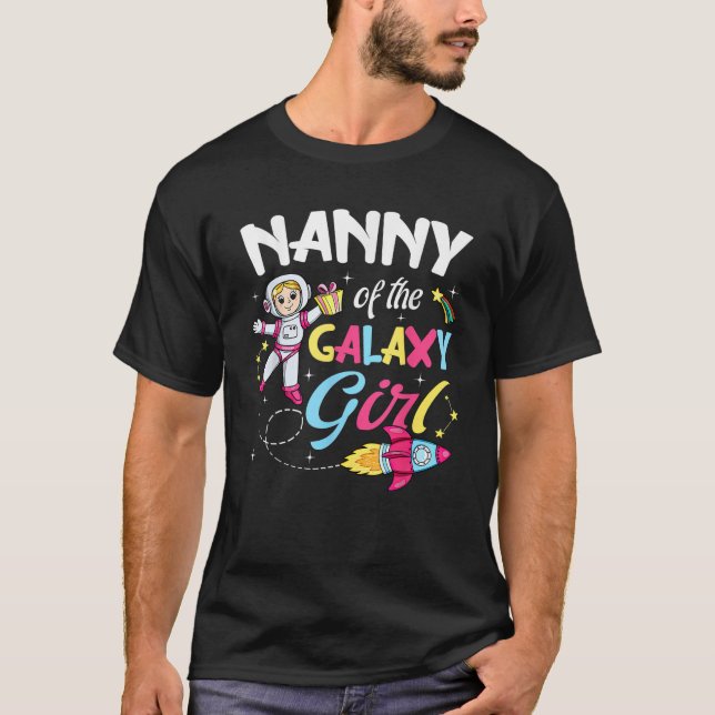Camiseta Babá da Galaxy Girl Astronaut Space Theme Bir (Frente)