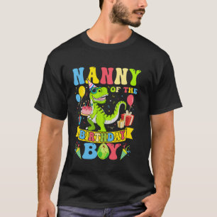 Camiseta Babá da Geração do Menino do Aniversário T-Rex Din