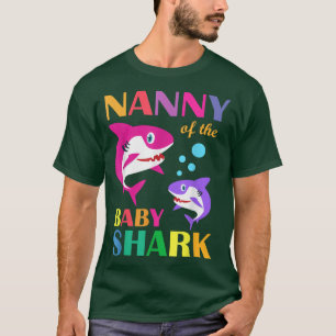 Camiseta Babá Do Bebê Aniversário Tubarão-Nanny-Tubarão-Mot