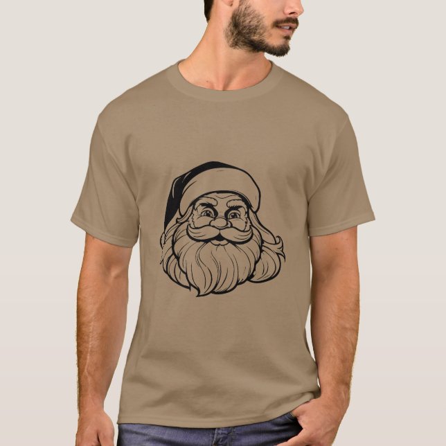 Camiseta Baba funny Santa face Christmas Hipster  (Frente)
