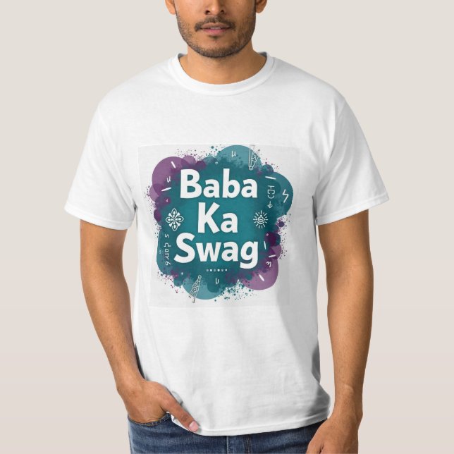 Camiseta Baba Ka Swag | Bold Desi Abstract Hindi Graphic  (Frente)