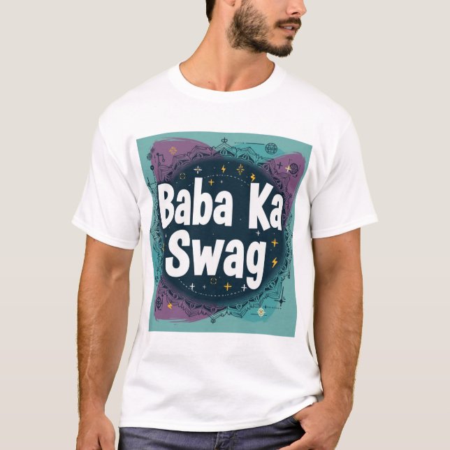 Camiseta Baba Ka Swag | Bold Desi Abstract Hindi Graphic  (Frente)