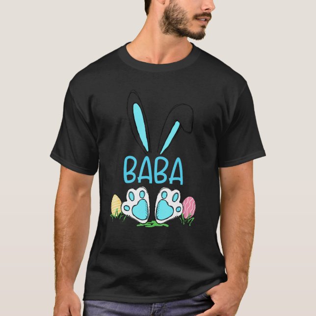 Camiseta Baba Páscoa Baba Correspondente, Caçador de Ovos (Frente)
