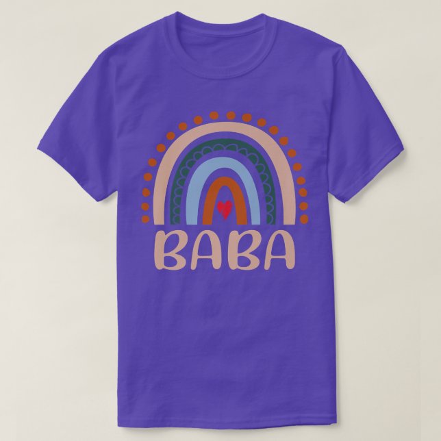 Camiseta Baba Rainbow Vovó Bonita Dia de as mães Engraçado  (Frente do Design)