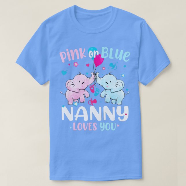 Camiseta Babá rosa ou azul ama você gênero Reveal Elephan (Frente do Design)
