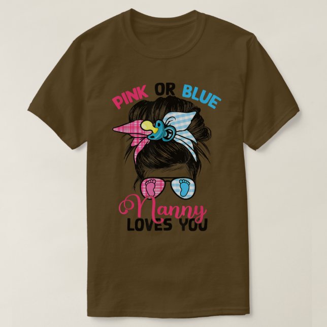 Camiseta Babá Rosa ou Azul ama você, Sexo de Arma Mensageir (Frente do Design)