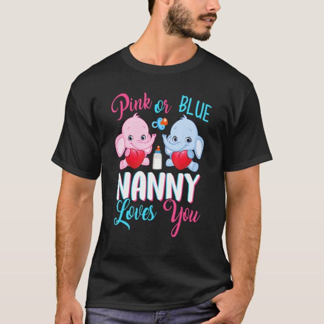 Camiseta Babá Rosa Ou Azul Te Ama Elefantes Sexo De Bebê (Frente)