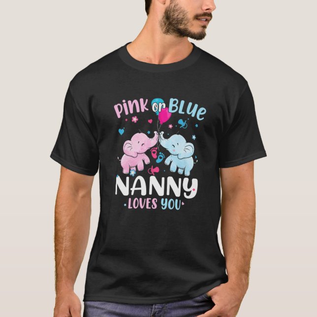 Camiseta Babá Rosa Ou Azul Te Ama Elephan Reveal De Gênero (Frente)