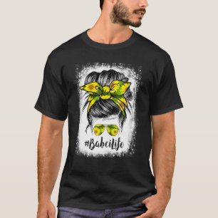 Camiseta Babci Life Messaging Bun Hair Sunflower Mth