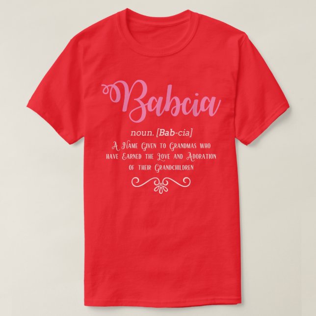 Camiseta Babcia Definição Avó Polonesa  (Frente do Design)