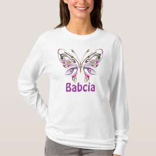 Camiseta Babcia personalizou a borboleta