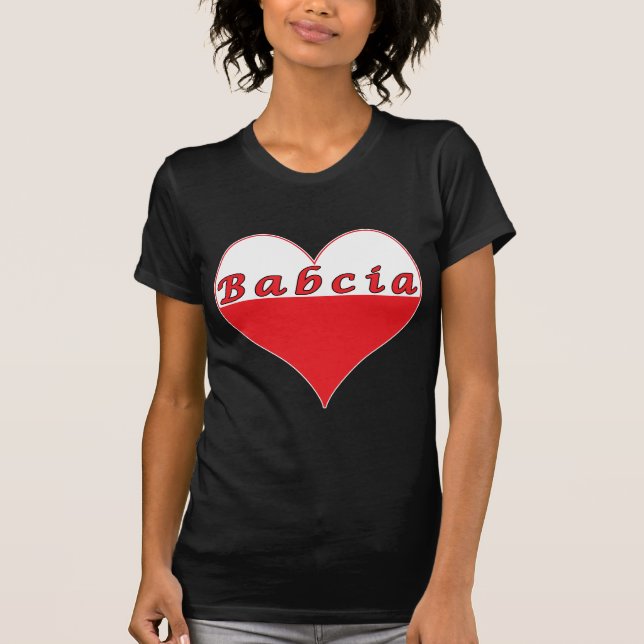 Camiseta Babcia Polonês Heart (Frente)