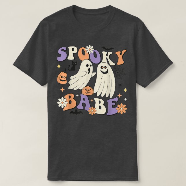 Camiseta Babe Cute Ghost Pumpkin Spider Hallo (Frente do Design)